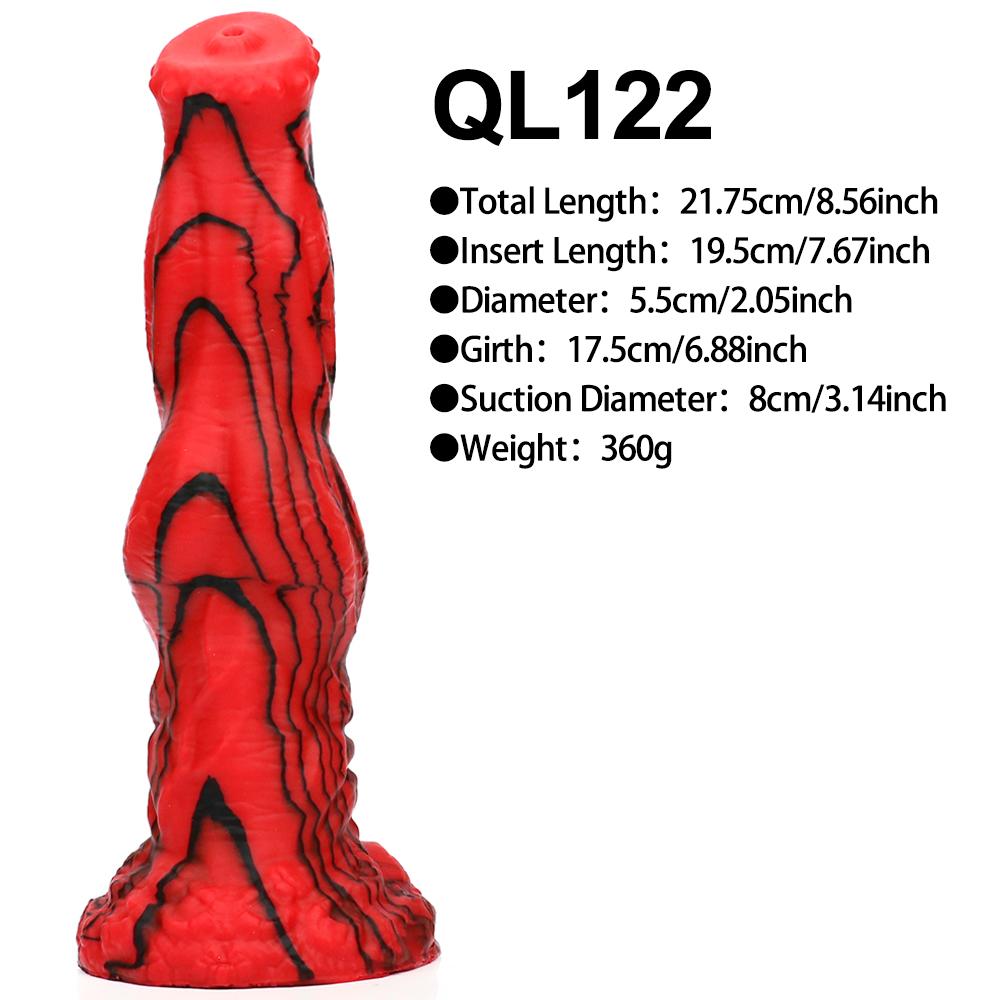 MoDi Redblack Silicone Monster Dildos Fantasy  Dildo with  Thick Anal Penis with Strong Suction Cup Sex Toys for Women