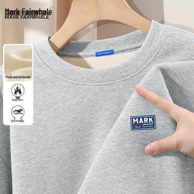 Mark Fairwhale Herr Tungvikt Fleecefodrad Pullover Sweatshirt