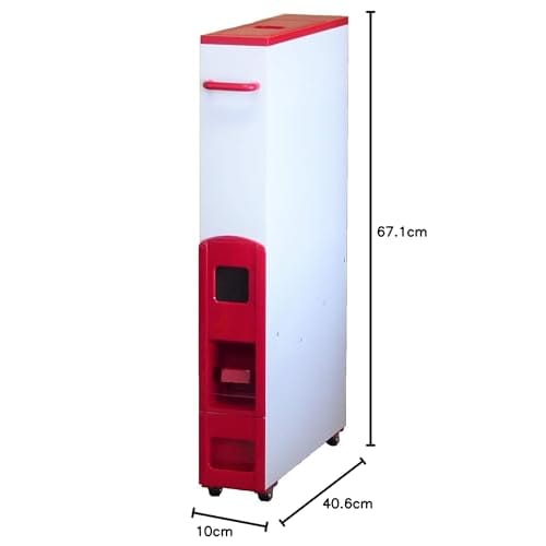 SAMICK Slim Rice Dispenser (Rice Container) for Wash-Free Rice, 12kg, RE-280-3RW, Red/White