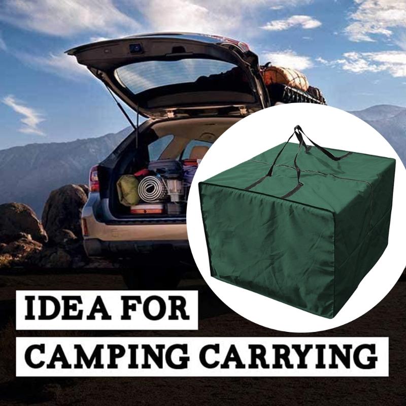 Square Cushion Storage Bag, Waterproof Protective Cover with Zipper and Handle, Garden Furniture, Seat Suitcase