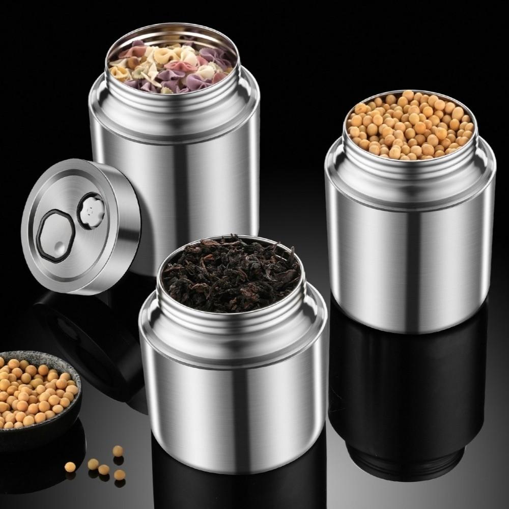 Moisture-Proof Stainless Steel Tea Jar 800/1000/1500/2000ML Jar Container Coffee Shop