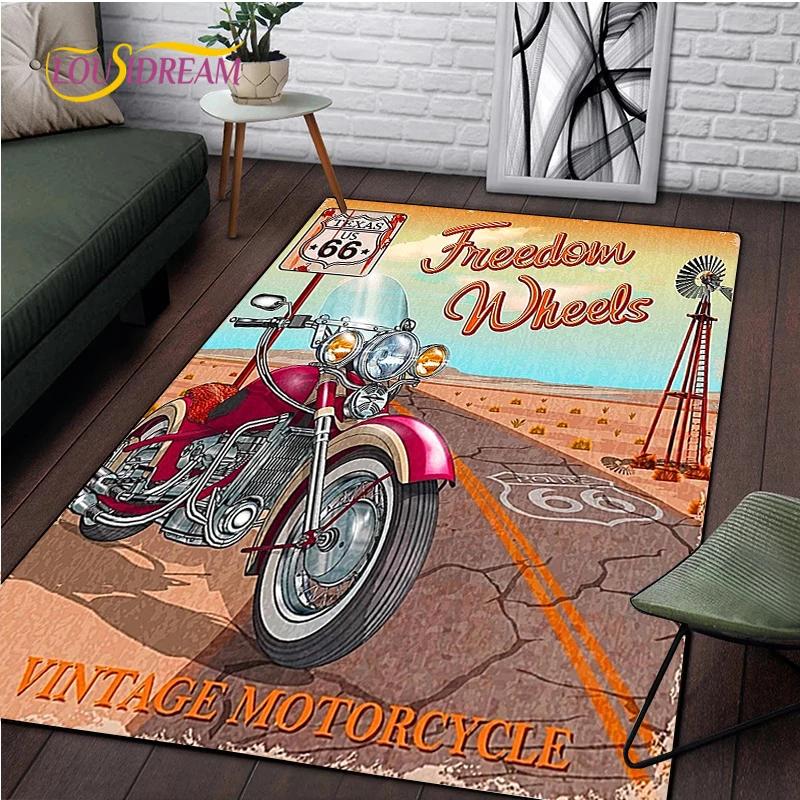 Tappeto retrò da moto, tappetino antiscivolo per grandi porte, zerbino da bagno per soggiorno, camera da letto, ingresso, decorazione per la casa