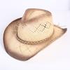 Beliebter europäischer und amerikanischer klassischer hohler westlicher Cowboyhut Herren- und Damen-Mode Urlaubs-atmungsaktiver Sonnenschutz-Strohhut