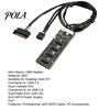 RGB Light USB Splitter 2.0 Header with SATA Power Cable 1 to 4 9Pin Motherboard 9-pin Internal Hub Extension Adapter for CPU WiFi Receiver Cooling Fan