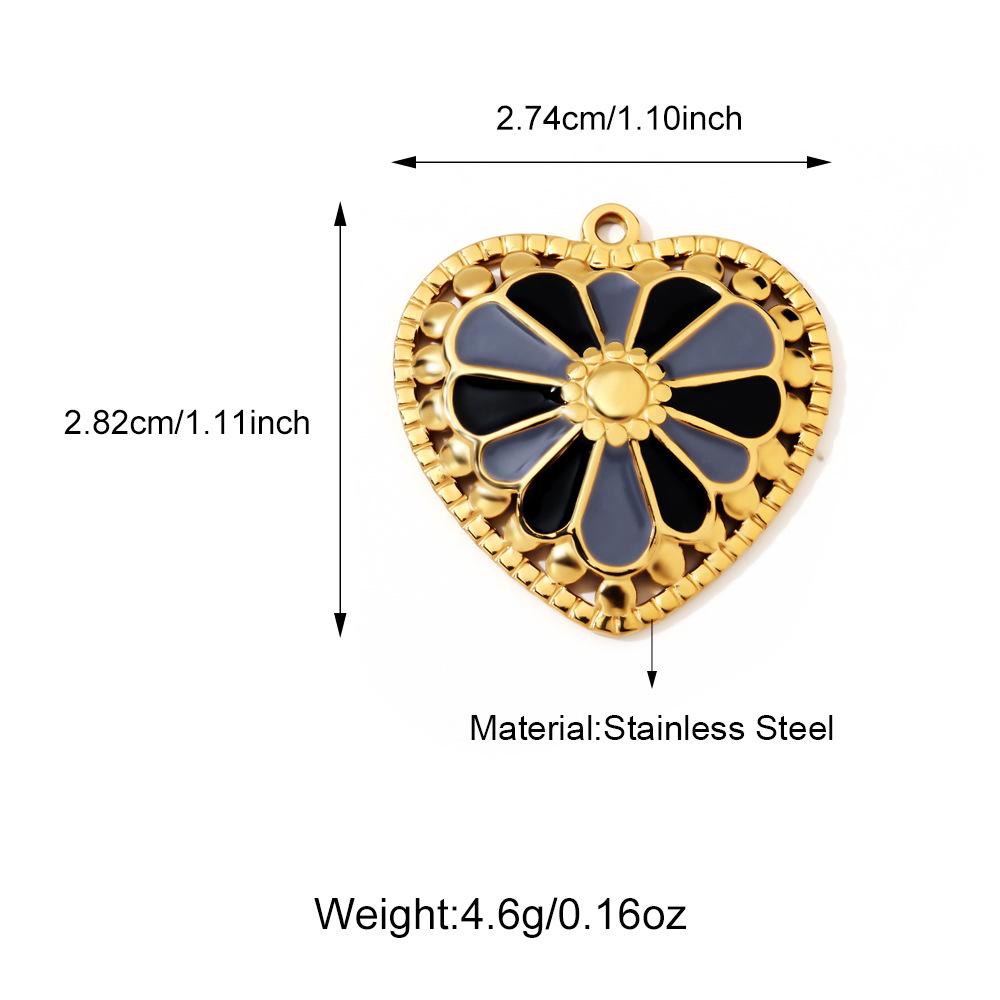 Three-Dimensional Rose Devil's Eye Cross Stainless Steel Pendants for DIY Necklaces