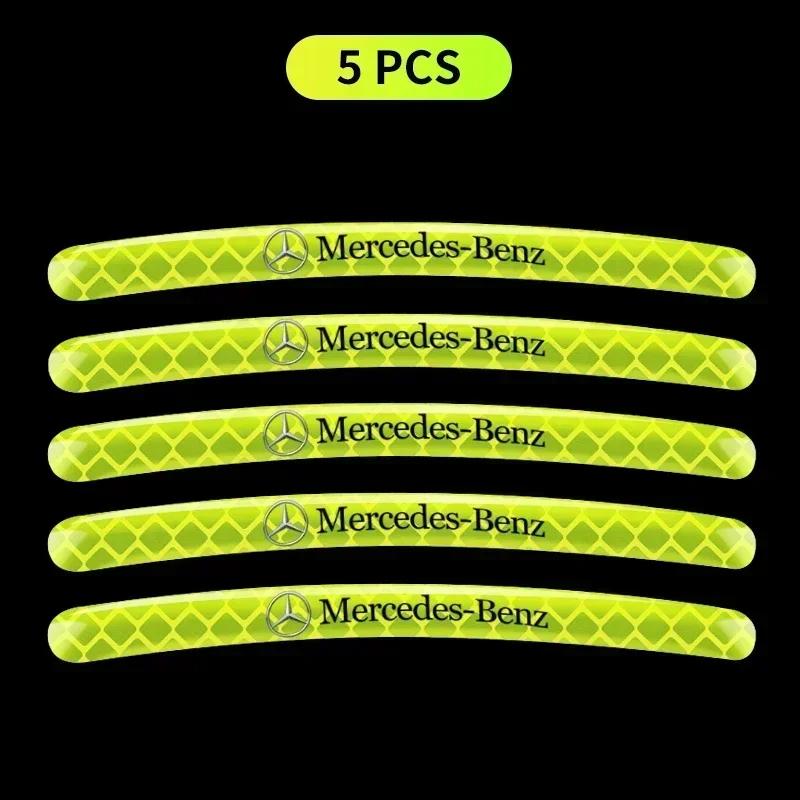 CSC1 Car Wheel Fluorescent Sticker Hub Sticker Reflective Warning for Mercedes Benz B/C/E/S Class A Class C200L GLC GLK New CLA GLA
