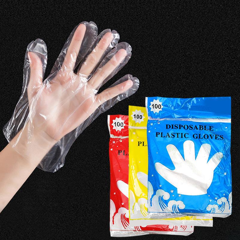 80 Stück Haushaltsreinigungshandschuhe Friseursalon Haarfärben Einweghandschuhe, Plastikfolie Schönheitssalon Transparente Handschuhe