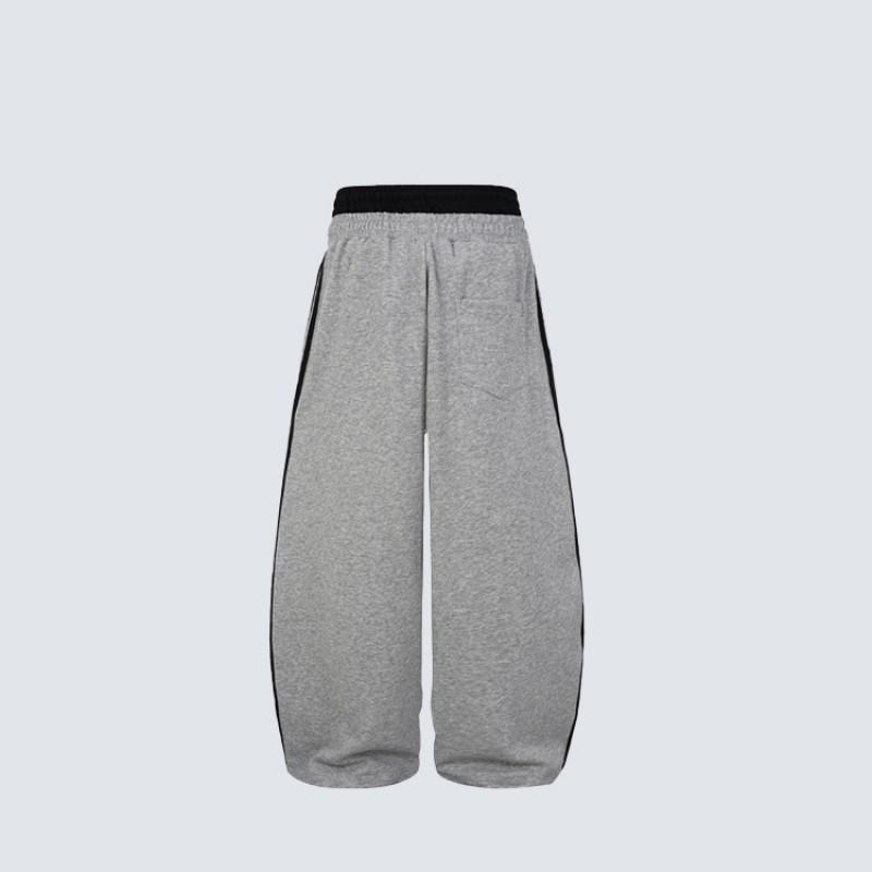 American Style Color Block Sweatpants Embroidered Loose Fit Taperable Casual Pants Fitness Dance