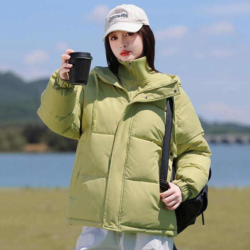 

Новая женская зимняя модель из хлопка с капюшоном, имитирующая двойку, утолщенная, теплая, водонепроницаемая повседневная одежда-пуховик и стеганая одежда. XXL зелёный