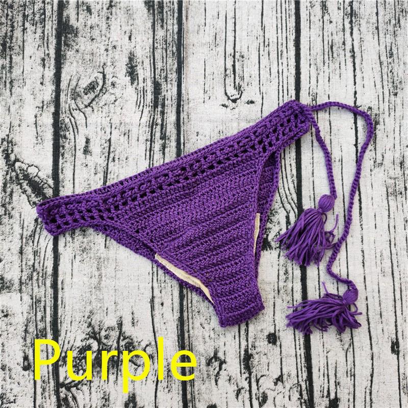 Handmade Crochet Bikini Swim Shorts with Lining