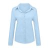 2023 European & American Women's Casual Loose Long Sleeve Cotton Linen Shirt - Solid Color
