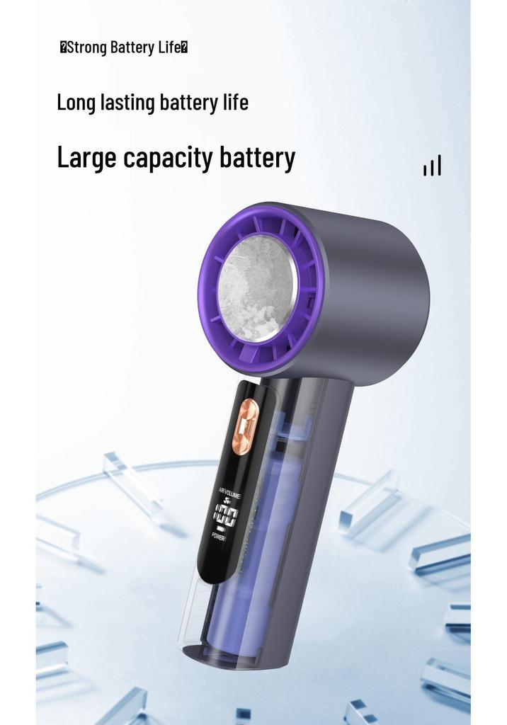 Mini USB Handheld Fan with 100-Speed Digital Display and Cooling Ice Pack