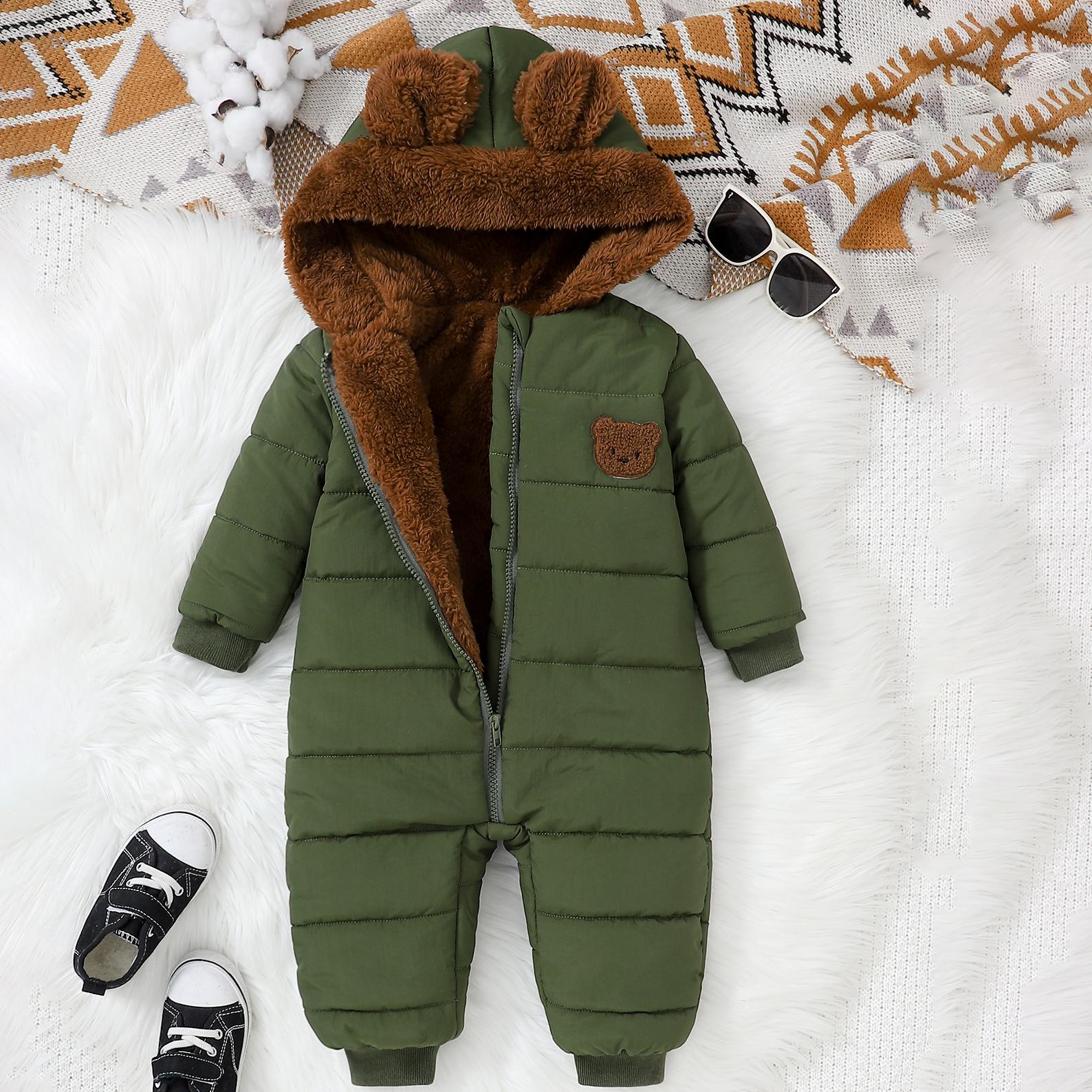 Зимний комбинезон для малыша Olive Bear, теплый флисовый ромпер 59