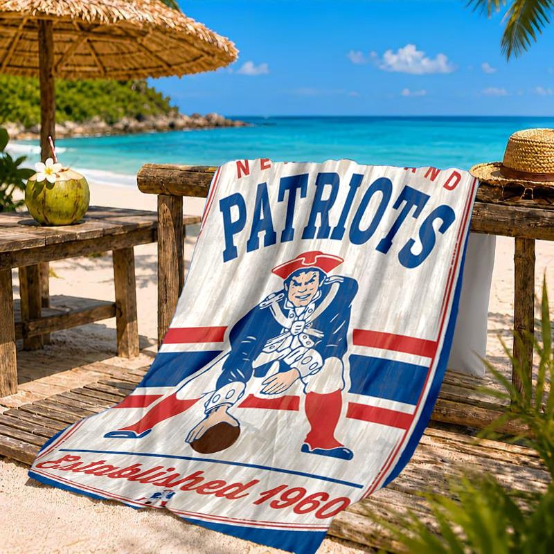 Patriots Team Spirit Beach Towel, Quick-drying, Easy to Care for, Suitable for Both Fitness and Beach Vacations,Sports Essential