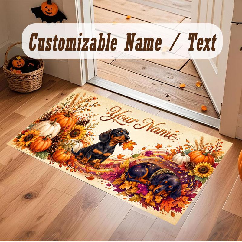 Mountain Landscape Theme Crystal Velvet Floor Rug Personalized Custom Name Text Warm Carpet Home Decoration