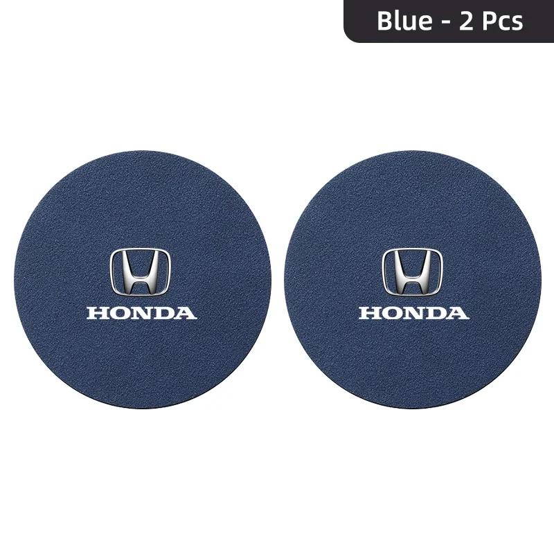 2pcs Car Coaster Water Cup Holder Anti-Slip Pad Suede Accessories for Honda Civic 10th 11th Gen Hrv Jazz City Fit Accord Crv
