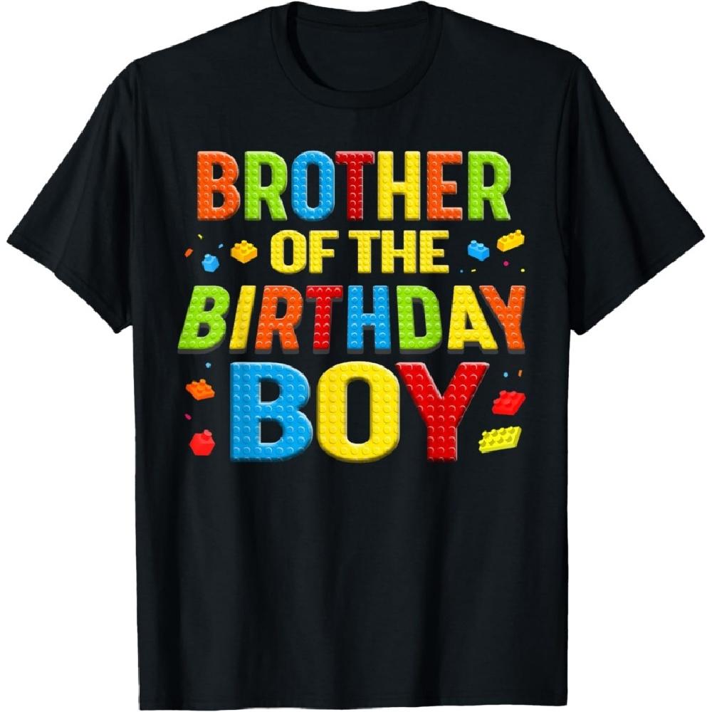 

Brother Of The Birthday Boy Building Blocks Birthday Family T-Shirt S