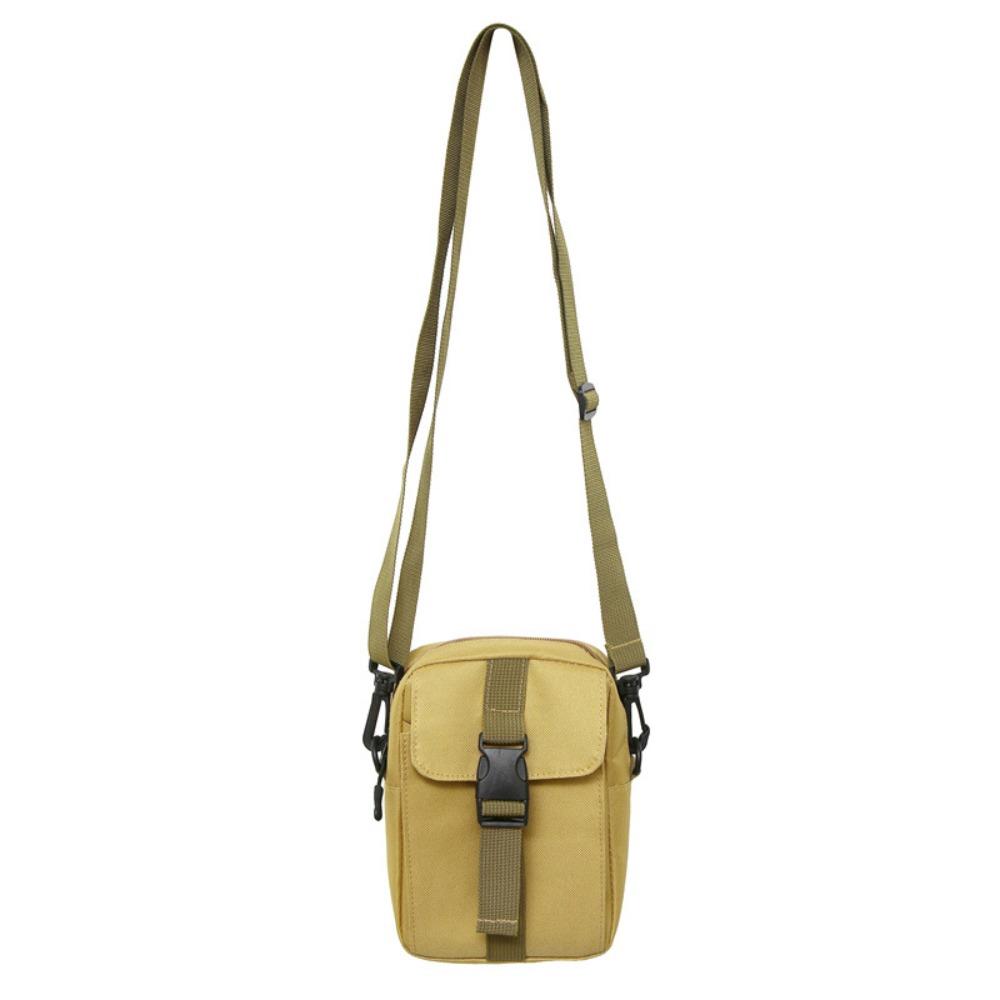 Multi-Layer Canvas Shoulder Bag Large Capacity Retro Square Bag Simple Men Messenger Bag  Outdoor