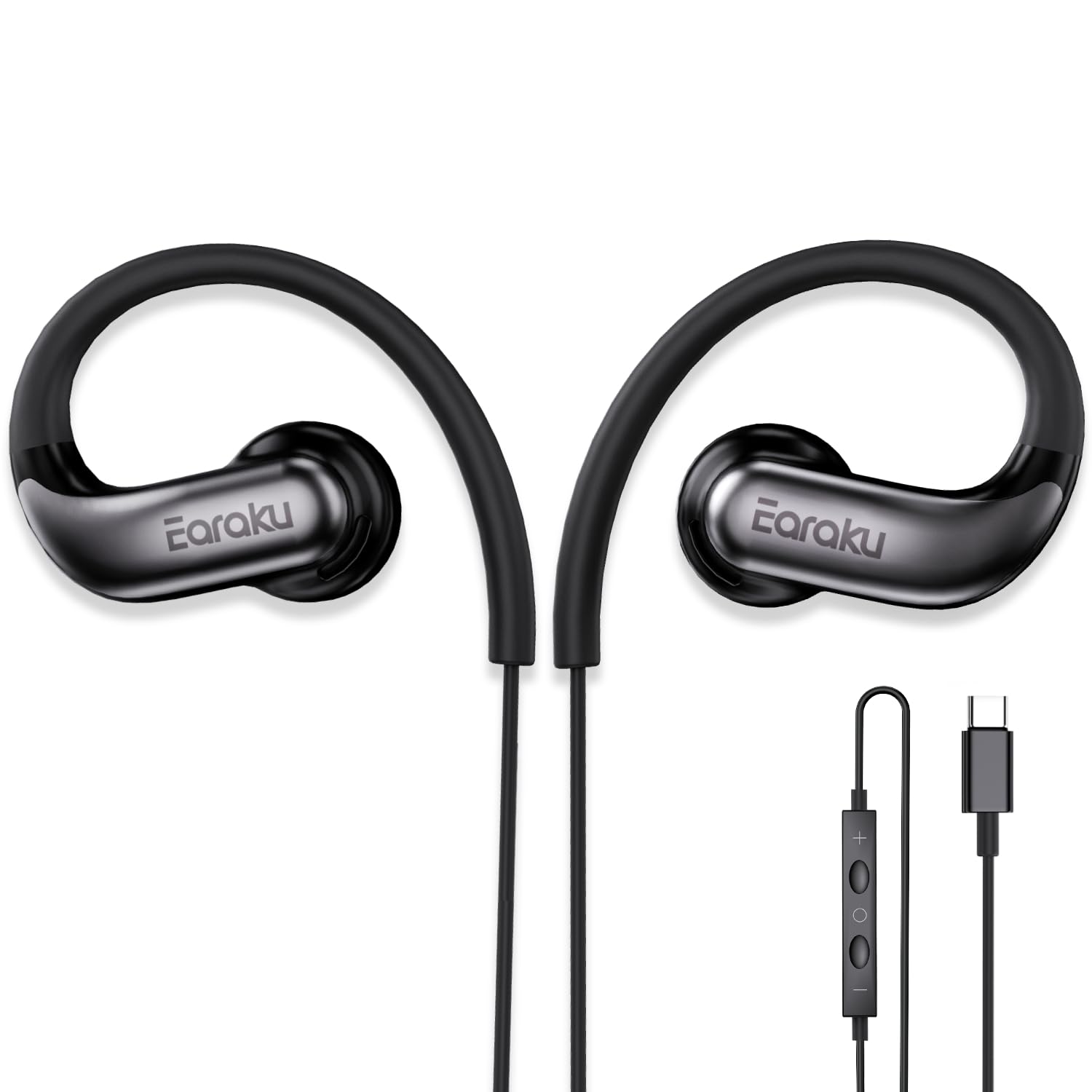 

M.life Earaku Wired Earhook Earphones with Microphone Semi-Open Design Zero Latency Call Support Volume Control Sound Leak Prevention Clear Sound