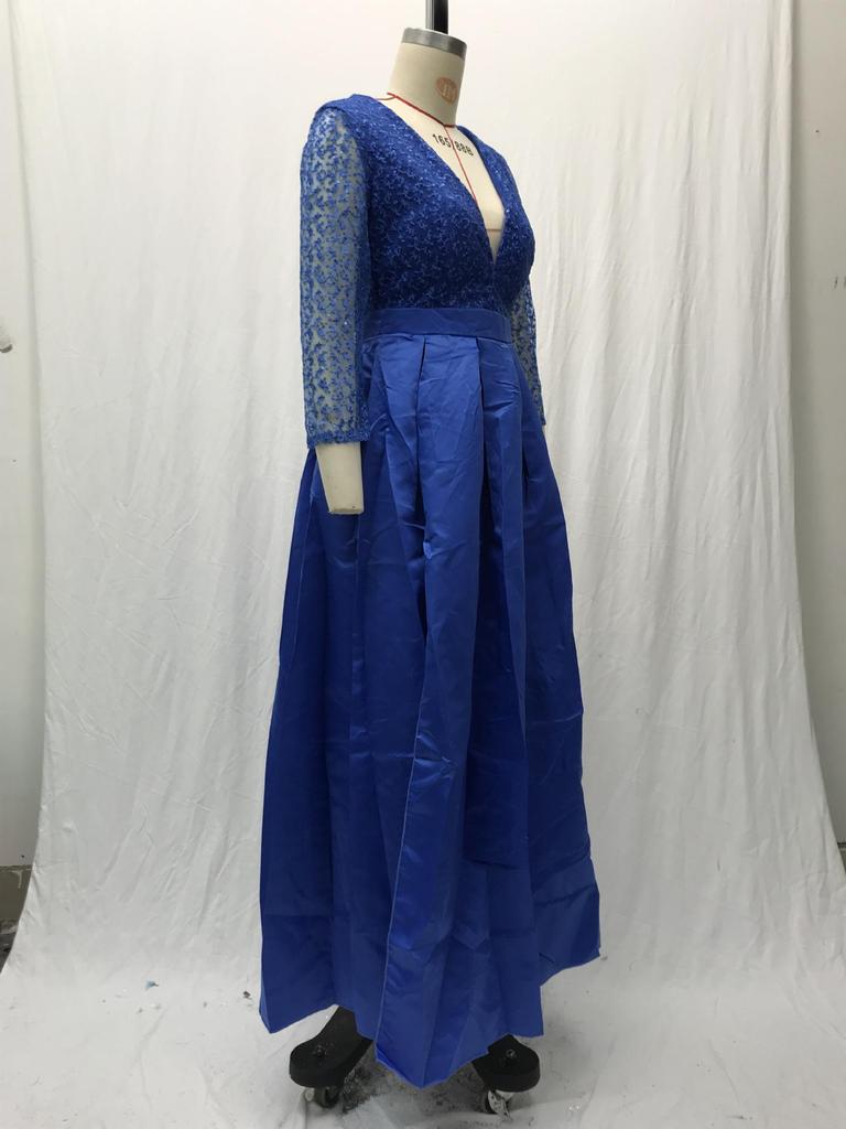 2025 Spring/Summer Women's European and American Lace Sequin Evening Gown with Train