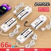4 Port Usb Charger With Type C Socket Extension Cable Multi Port Dual Pd Fast Charging For Mobile