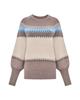 European & American Retro Patchwork Knit Sweater - Autumn/Winter, Round Neck, Long Sleeve