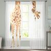 Fun Giraffe Animal White Sheer Curtains for Living Room Voile Curtain Bedroom Bathroom Tulle Curtains Window Drapes