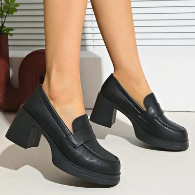 Zapatos de Marca para Mujer Puño con Cordones Tacones Altos para Mujer Moda Punta Redonda Oficina y Carrera Nuevo Más Vendido Tacones Lisos Mujer
