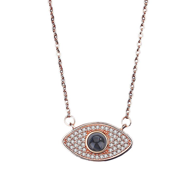 European and American Exaggerated Projection Jewelry, Collarbone Chain Inlaid with Diamonds, Devil's Eye Necklace, Collarbone Chain Jewelry