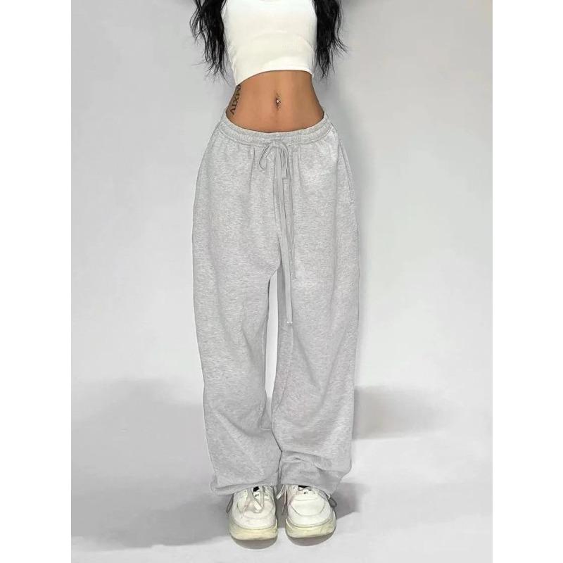 Hip Hop American Vintage Casual Pants Women's Sweatpants Loose Wide Leg Long Pants
