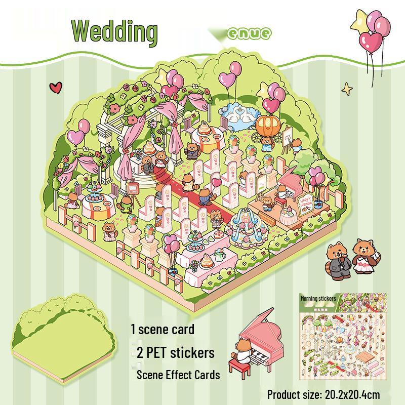 Yi Lan Landscaping Large 3D Stereo Miniature DIY Journal Stickers