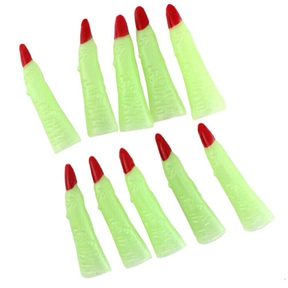 

10Pcs/Set Luminous Halloween Fake Fingers Ghost Ghost Claw Prop Costume Party luminous green
