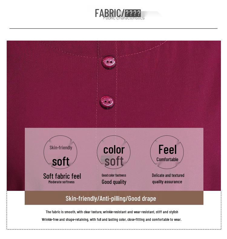 Loose Plus Size Summer Fashion Dress for Middle-Aged & Elderly Women - Solid Color, Mid-Length, Short Sleeves