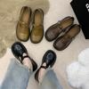 Fashion IPPEUM Mary Jane Shoes Lolita Leather Round Toe Buckle Women Flats Shoes Loafers