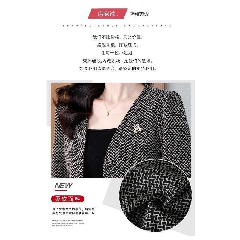 Langärmliger Strickcardigan mit Knopfleiste Herbst und Winter Koreanischer Stil Temperament Kurzer Mantel Anzug Vielseitiges Oberteil