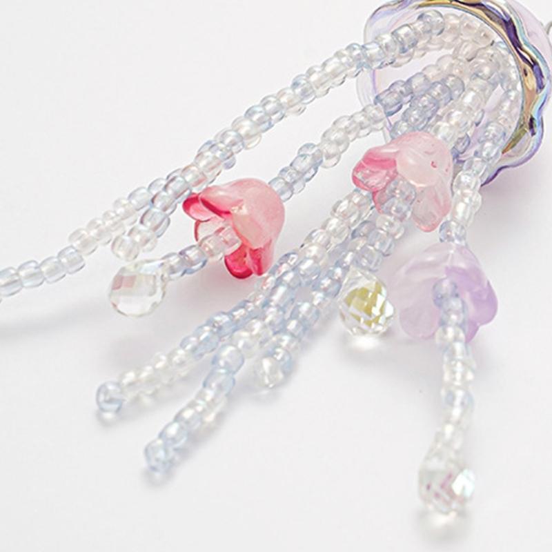 Handmade Jellyfish Dangle Earrings With Flowing Tassels Portable Accessory for Fashionable Ocean Lovers Outfits