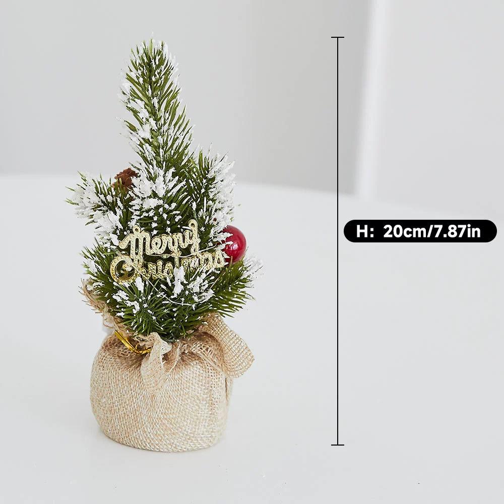 Christmas Tree 20cm Miniature Artificial Christmas Holiday Vivid Decoration Home Desktop Portable Delicate Tree Ornaments