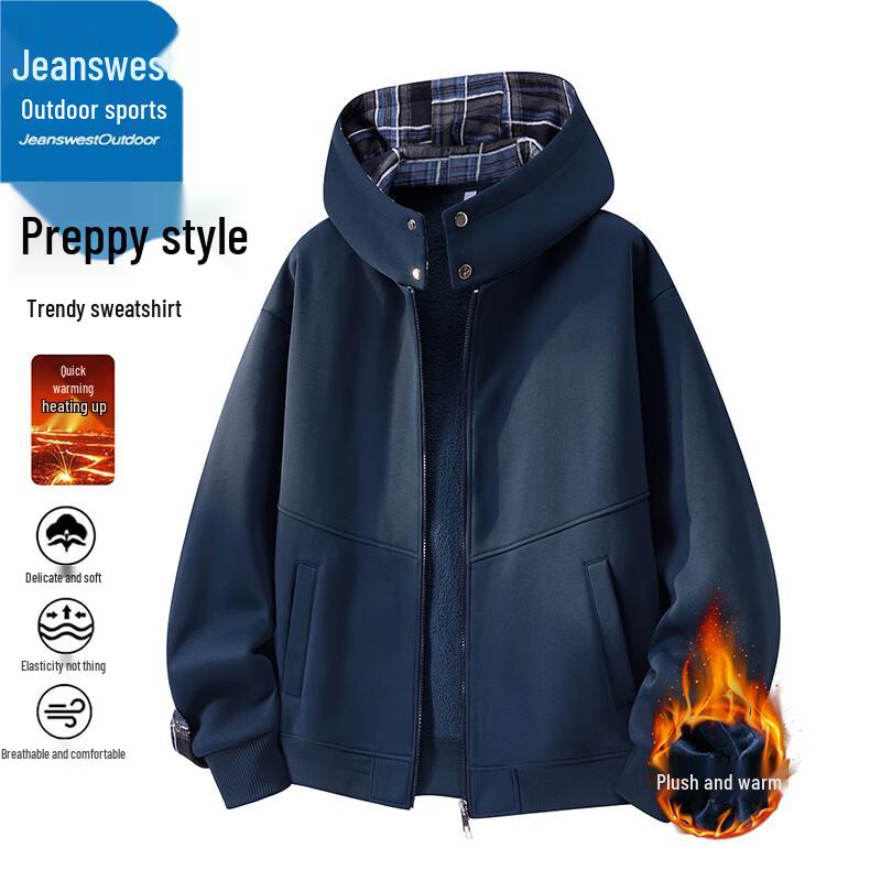 

Jeanswest Men s Hooded Fleece Zip Hoodie Jacket 3XL