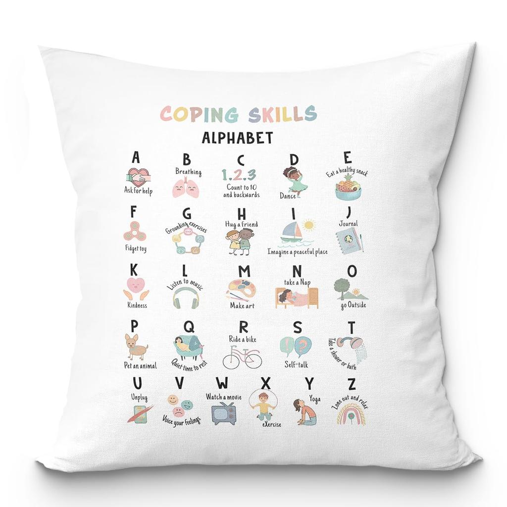 Inspirational Book Stack Pillowcase Motivational Quote Cushion Cover Mental Health Awareness Decor Soft Throw Pillow for