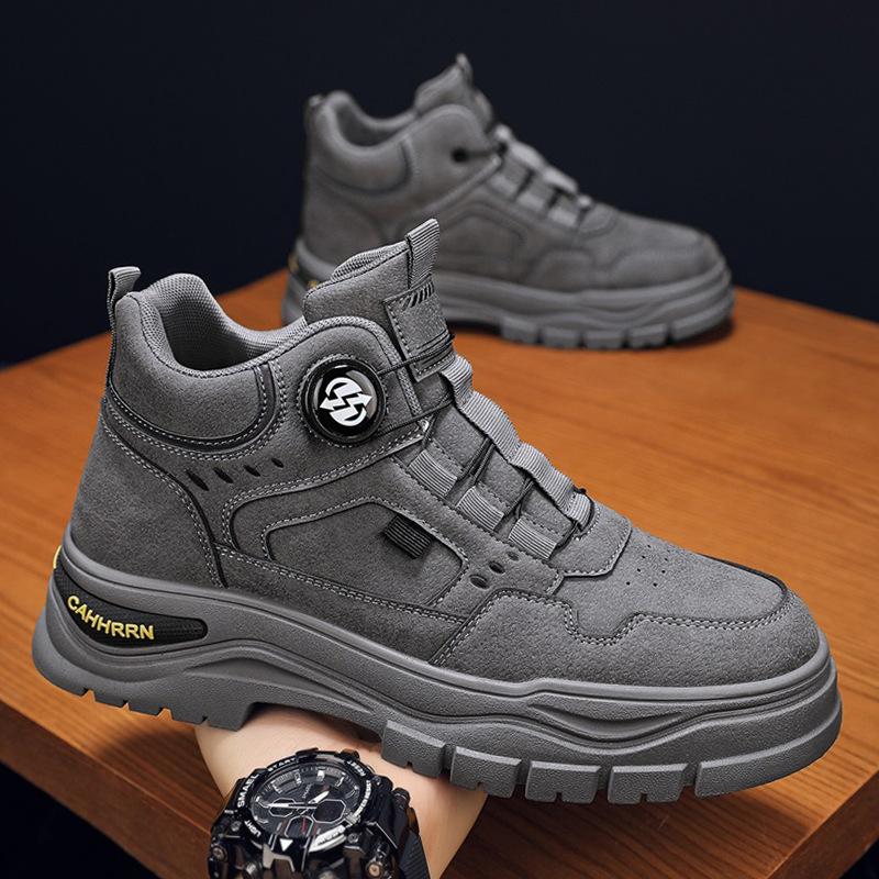 Rotating button British wear-resistant Martin boots heightened thick-soled high-top locomotive autumn and winter labor insurance