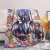 Toothless Night Fury Print Flannel Blanket, Ultra Soft High Quality All Seasons Warm Throw, Home Decor Cozy Blanket, Perfect Christmas Gift