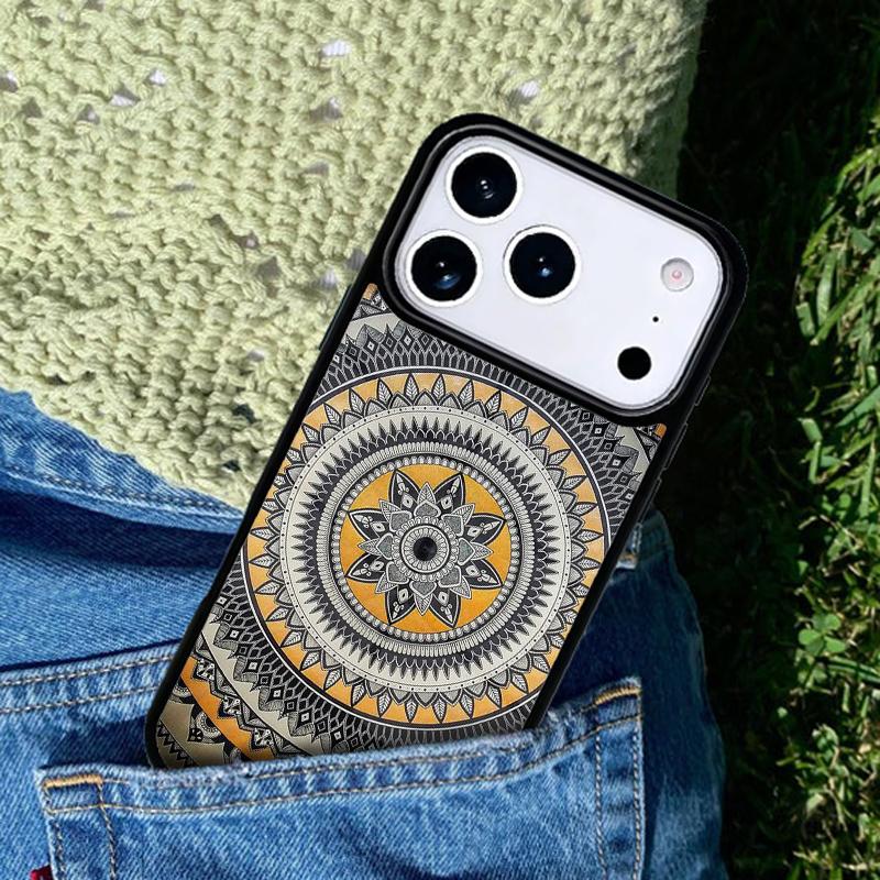 Mandala Flower Totem Soft Mobile Phone Case Compatible with IPhone 17 16 15 14 13 12 11Pro Max 17 Air Cover