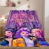 1Pc HUNTR/X Print Flannel Blanket, High Quality Digital Printing, Comfortable for All Seasons, Home DecorGifts821047
