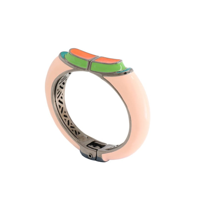 jewelCOUNTY Salmon Glossy Color Bold Bangle