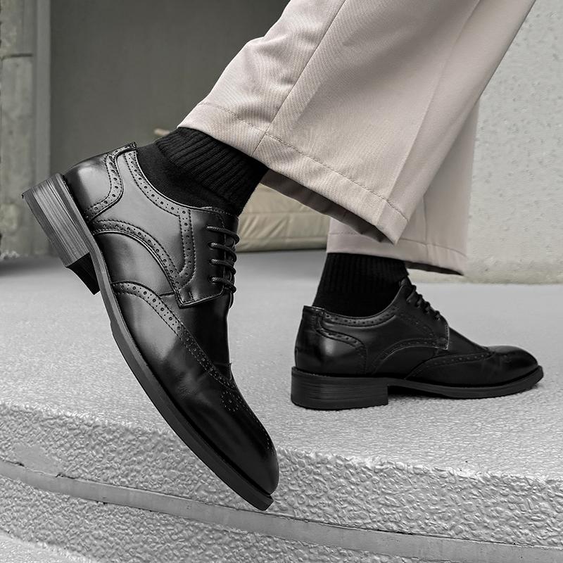 Fashion 2025 Stylish Lace-Up for Men Business Shoes Leather Mens Casual Flats All-match for Men Oxfords Shoes New Men's Walking Shoes