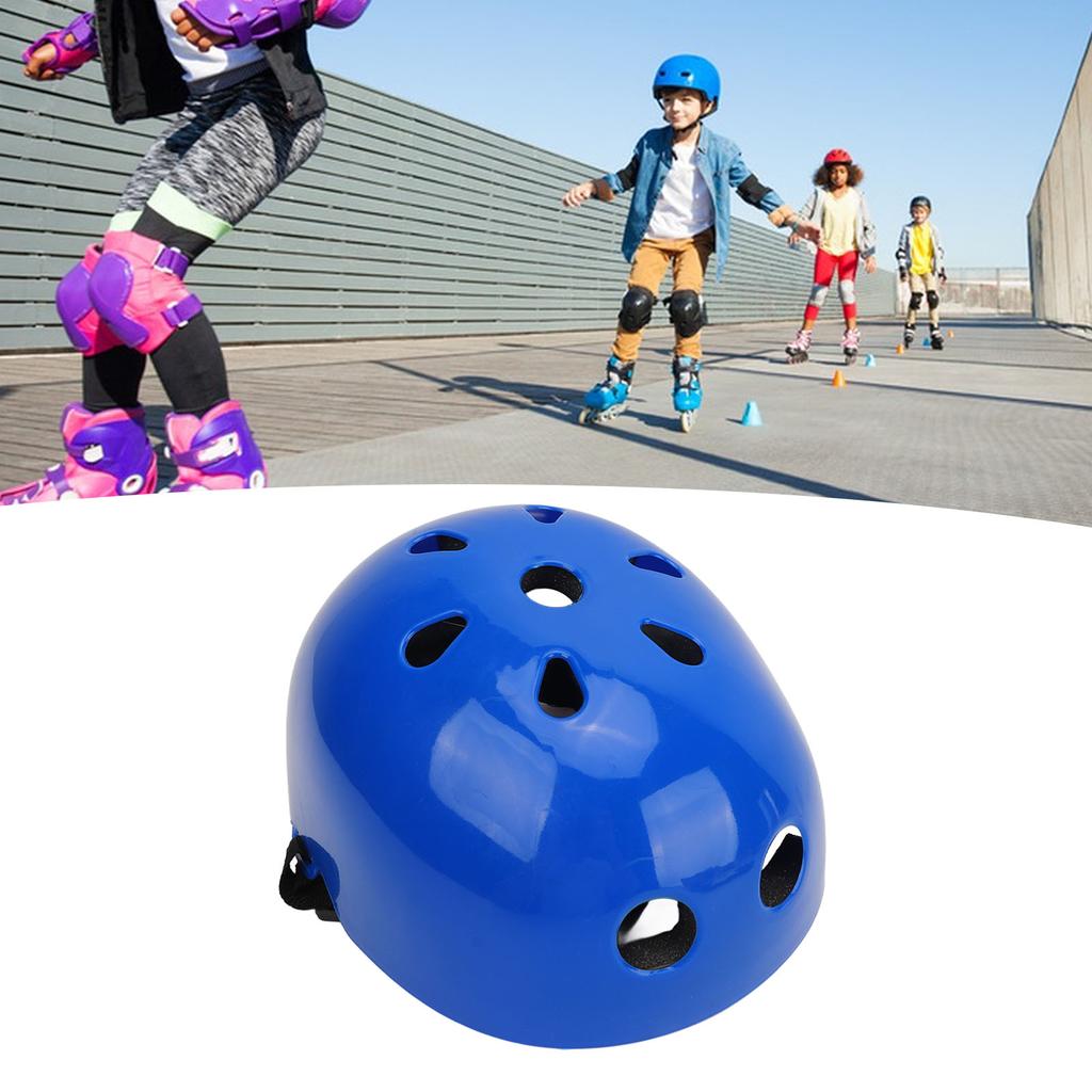 Children Bicycle Helmet Lightweight Safety Shock Absorption Sturdy Construction Breathable Kids Skate Helmet Blue