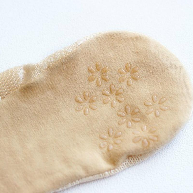 (5 Pairs/Set) Women's Lace Shallow Mouth Invisible Ankle Boat Socks Casual Comfortable Silicone Antiskid Socks