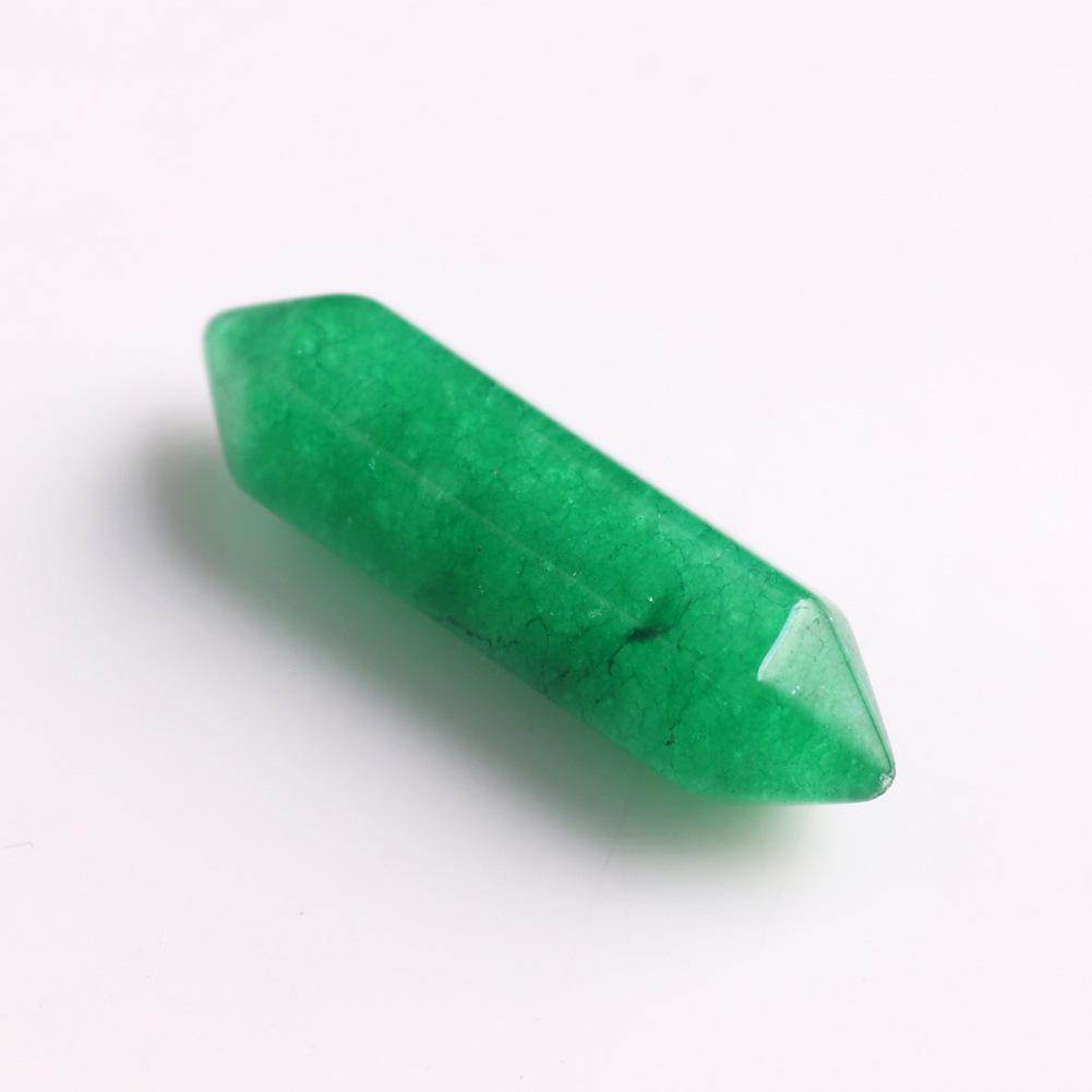 32x8mm Natural Crystal Hexagonal Bullet Pendant for Yoga Necklace