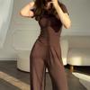 Casual Long Pants Suits Women O-neck Short Sleeve T-shirt Elastic Waist Trousers Set Spring Summer Solid Lady Household Clothes