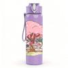 1PC Cherry Blossom Tree Girl Scene Print 750ml Color Plastic Sports Water Bottle Leakproof Flip Straw Lid Suitable for Sports Office Home Use
